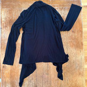 Splendid Exclusive Very Light Jersey Drape Cardigan in Black